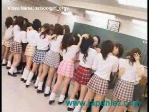 Lesbian schoolgirls orgy