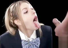 Bondages yellow blowjob cock load cumm on face