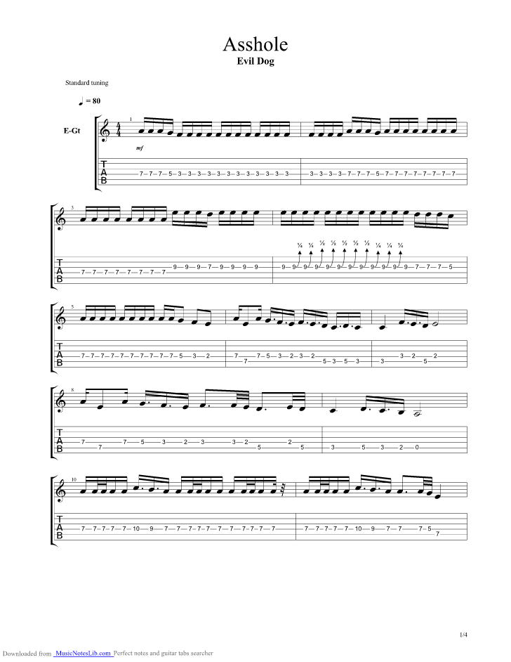 Asshole guitar tab