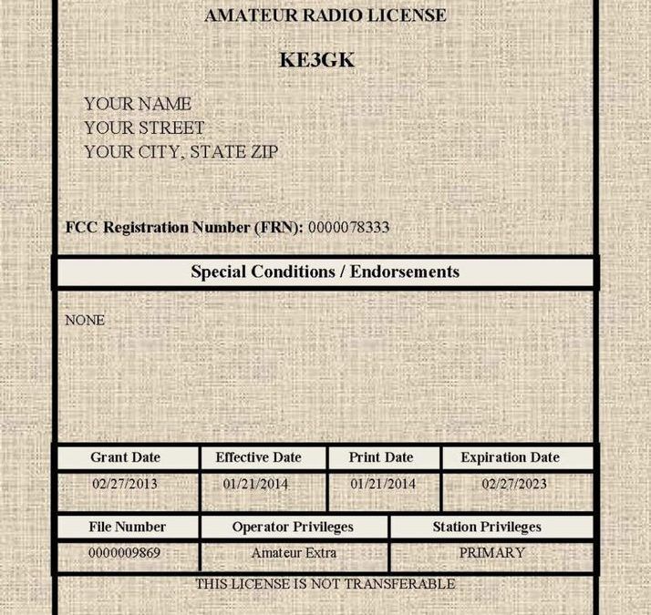 Cirrus reccomend Fcc amateur license renewal