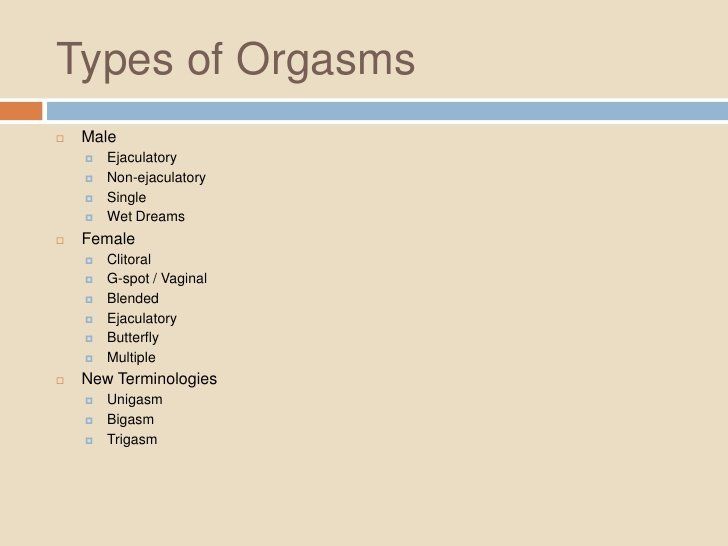 Kinds of female orgasm