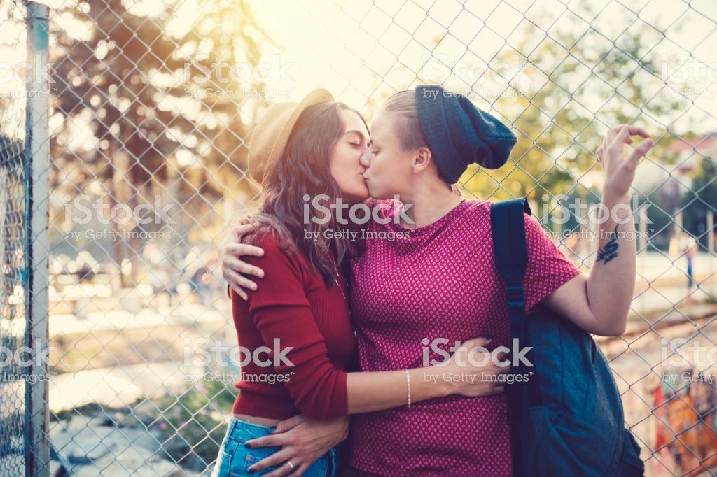 best of Lesbian outdoor Kiss