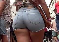 Candid follow ass